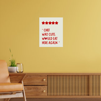 Minimalistische Rode Hart Keuken Koken Quote Poster