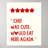 Minimalistische Rode Hart Keuken Koken Quote Poster (Voorkant)