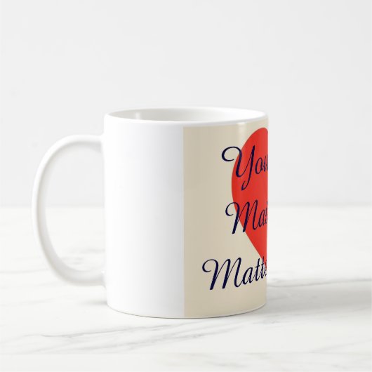 Minimalistische Rode Hart Koffiemok (Links)