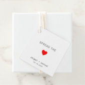 Minimalistische Rode Hart Moderne bruiloft Bedankjes Labels (In situ)