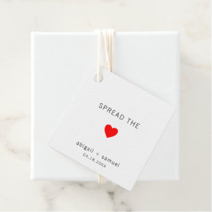 Minimalistische Rode Hart Moderne Trouwdag Bedankjes Labels