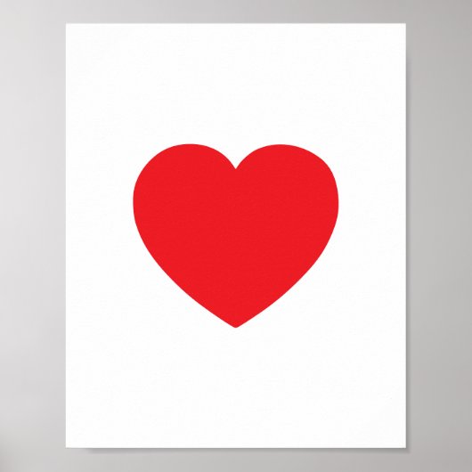 Minimalistische Rode Hart Poster (Voorkant)