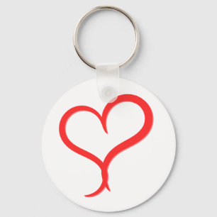 Minimalistische Rode Hart Sleutelhanger - Artistie