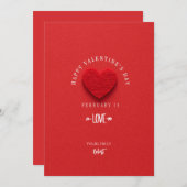 Minimalistische Rode Hart Witte Typografie Kaart (Voorkant / Achterkant)