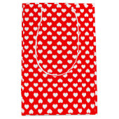 Minimalistische rode harten medium cadeauzakje (Voorkant)