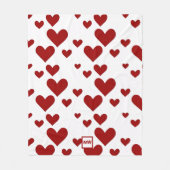 Minimalistische, rode harten, witte achtergrond mo fleece deken (Voorkant)