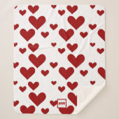 Minimalistische, rode harten, witte achtergrond mo sherpa deken (Voorkant)