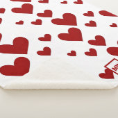 Minimalistische, rode harten, witte achtergrond mo sherpa deken (3/4)