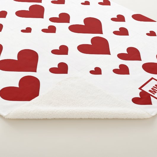 Minimalistische, rode harten, witte achtergrond mo sherpa deken (3/4)