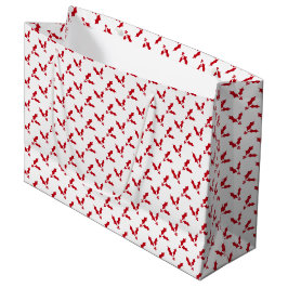 Minimalistische rode hulstbes op witte Kerst Groot Cadeauzakje