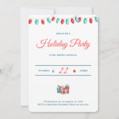 Minimalistische rode kerstverlichting kaart (Voorkant)