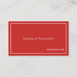 Minimalistische rode kleur visitekaartje