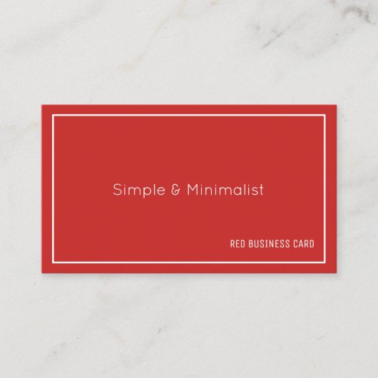Minimalistische rode kleur visitekaartje (Voorkant)