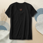 Minimalistische Rode Liefdesscriptie Zwarte V-Hals T-shirt