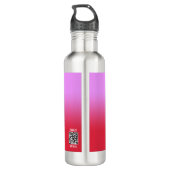 Minimalistische Rode Lila Gradiënt Elementale Logo Waterfles (Achterkant)