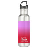 Minimalistische Rode Lila Gradiënt Elementale Logo Waterfles (Voorkant)