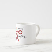Minimalistische Rode Lint Boog Kerstmis Espresso Kop (Voorkant rechts)