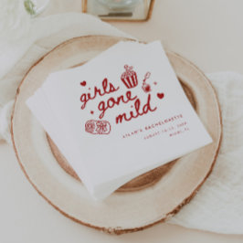 Minimalistische Rode Meisjes Gone Mild Bachelorett Servet