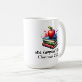 Minimalistische rode opvoeder / leraar boeken pers koffiemok (Voorkant rechts)