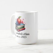 Minimalistische rode opvoeder / leraar boeken pers koffiemok (Voorkant links)