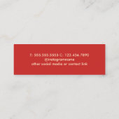 Minimalistische rode pastelschaar haarstylist mini visitekaartje (Achterkant)