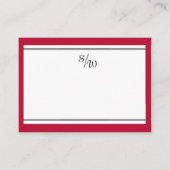 Minimalistische rode rand monogram notitie Kaart (Voorkant)