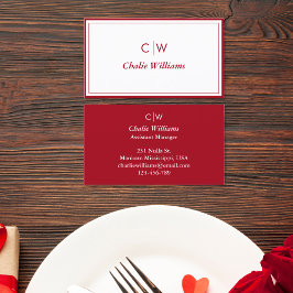 Minimalistische rode roos, 2 Borders, handtekening Visitekaartje