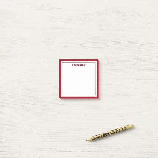 Minimalistische rode roos, 2 randen post-it® notes (Op bureau)