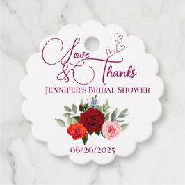 Minimalistische rode roos liefde en bedankt bruids bedankjes labels