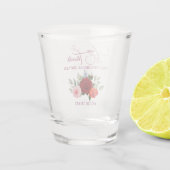Minimalistische rode roos liefde en dank bruid  shot glas (Achterkant)