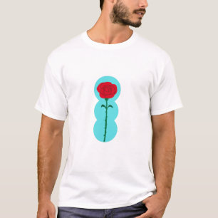 Minimalistische rode roos - Romantisch bloemontwer T-shirt