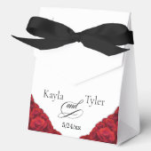 Minimalistische rode rozen bruiloft bedankdoosjes (Voorkant)