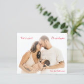 Minimalistische rode script foto moderne kerst (Staand voorkant)