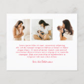 Minimalistische rode script foto moderne kerst (Achterkant)