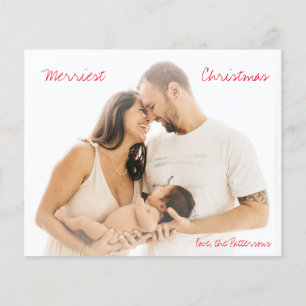 Minimalistische rode script foto moderne kerst