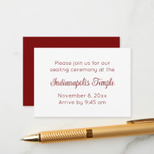 Minimalistische Rode Script Tempel Verzegelingsuit