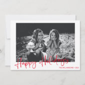 Minimalistische rode script typografie overlay fot feestdagenkaart (Voorkant)