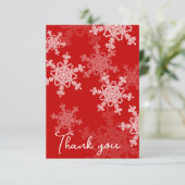 Minimalistische Rode Sneeuwvlokken Baby Shower Dan Bedankkaart (Staand voorkant)