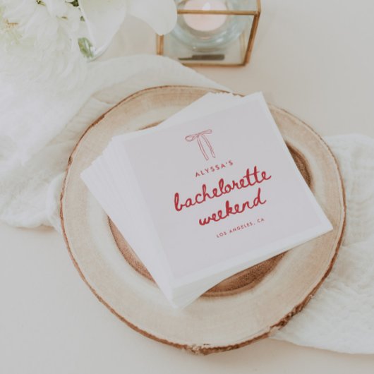 Minimalistische Rode Strik Aangepaste Bachelorette Servet