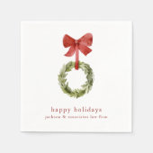 Minimalistische rode strik kerstkrans servet (Voorkant)