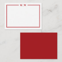 Minimalistische rode tweegrens monogram