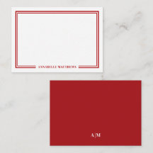Minimalistische rode tweevoudige rand monogram