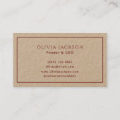 Minimalistische rode typografie rustieke ambacht n visitekaartje (Achterkant)