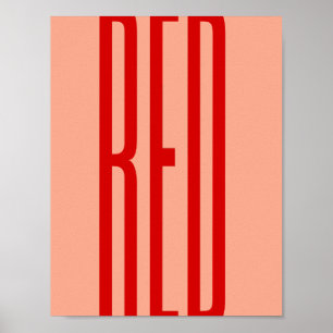 Minimalistische rode typografie tekstontwerp moder poster