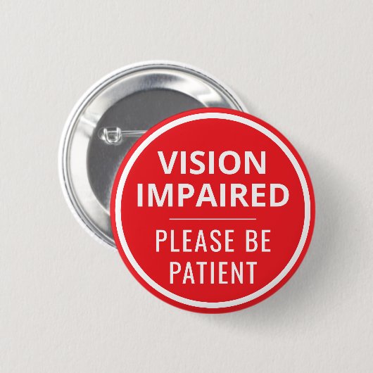 Minimalistische Rode Typografie Visueel Beperkt Ronde Button 5,7 Cm (Voorkant /achterkant)