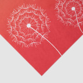 Minimalistische Rode Witte Paardenbloem Naam Schat Tissuepapier (Detail)