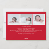 Minimalistische rode zelfs vrolijker nieuwe baby f feestdagenkaart (Achterkant)