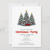 Minimalistische rode zwarte ruit kerstviering kaart (Voorkant)