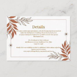 minimalistische roest botanische accommodatie deta informatiekaartje