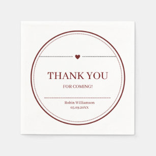 Minimalistische roest met kleuren bedankt servet